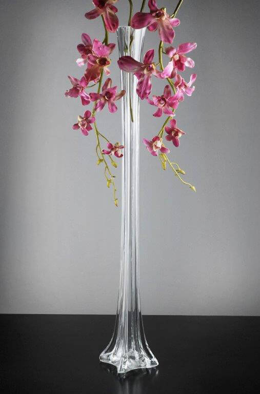 Eiffel Tower Clear Glass 27 Inch Vases